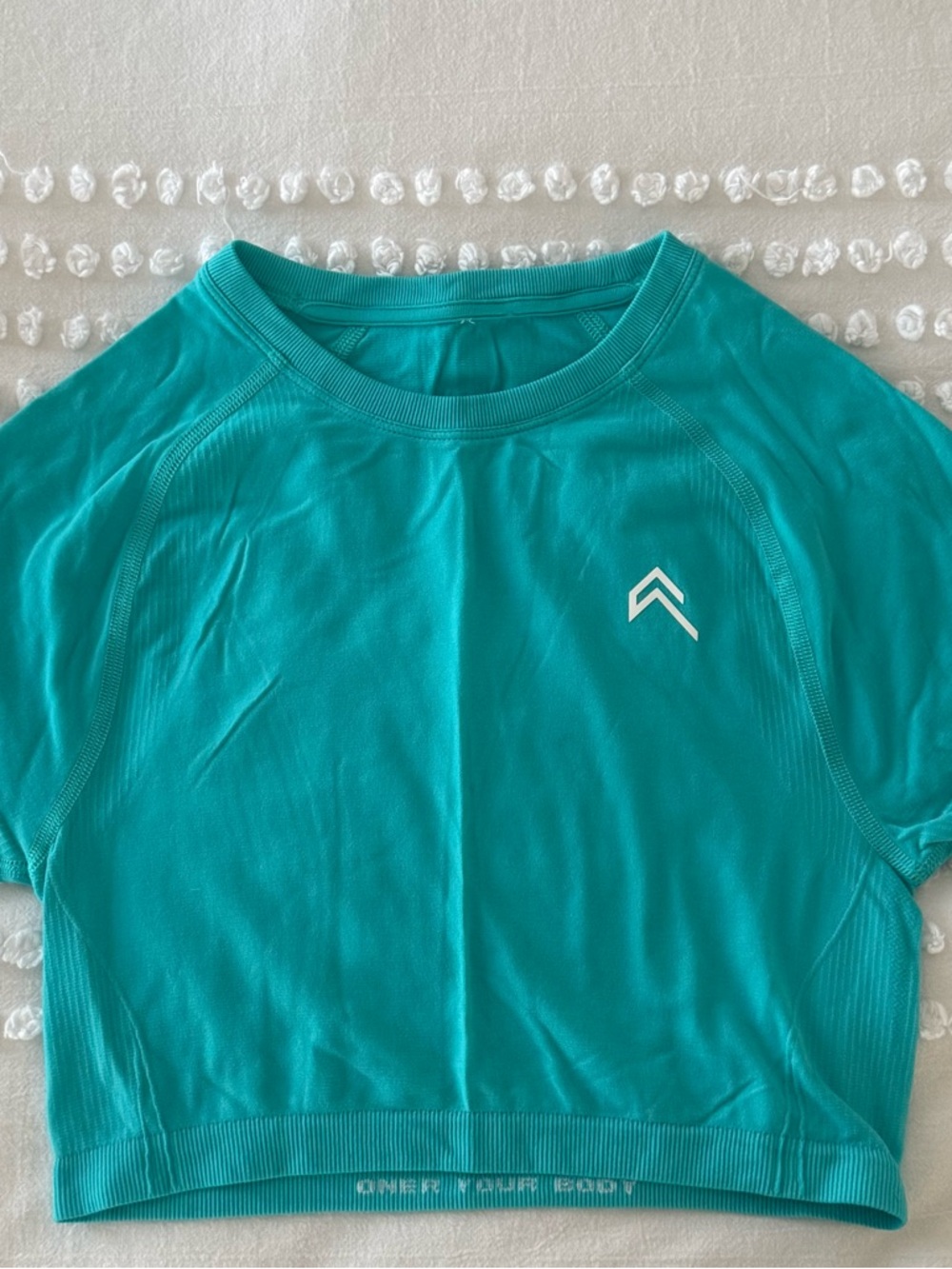 Oner Active Go to Seamless Fitted Crop Top | Aqua Blue | Small